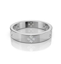 Silver ring with diamond accents 