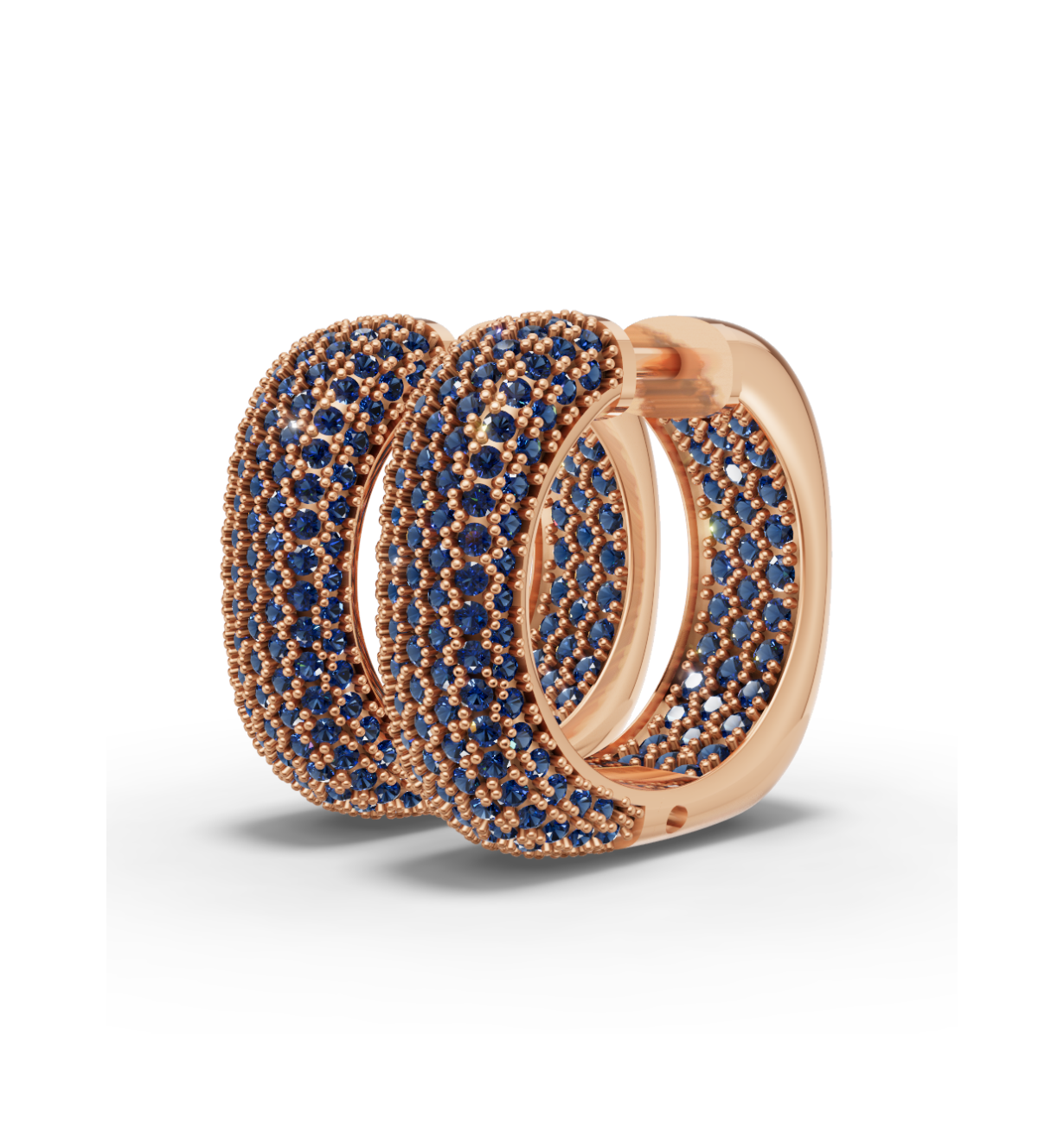 18k rose vermil Felline Concavo Inside-out Hoop Earrings
