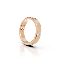 Rose gold ring with floral design 