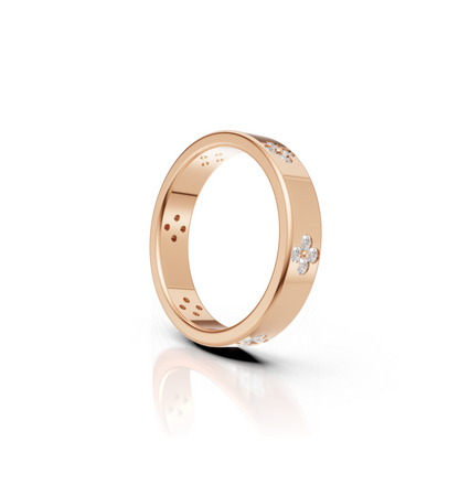 Rose gold ring with floral design 