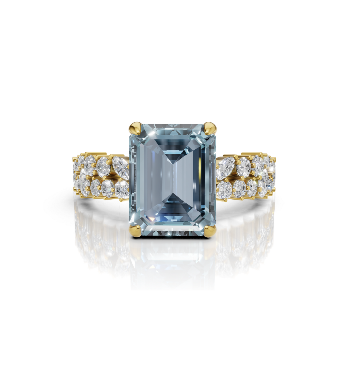 AQUIRA || 3Ct Lab-Grown Diamond Ring In 14K Gold