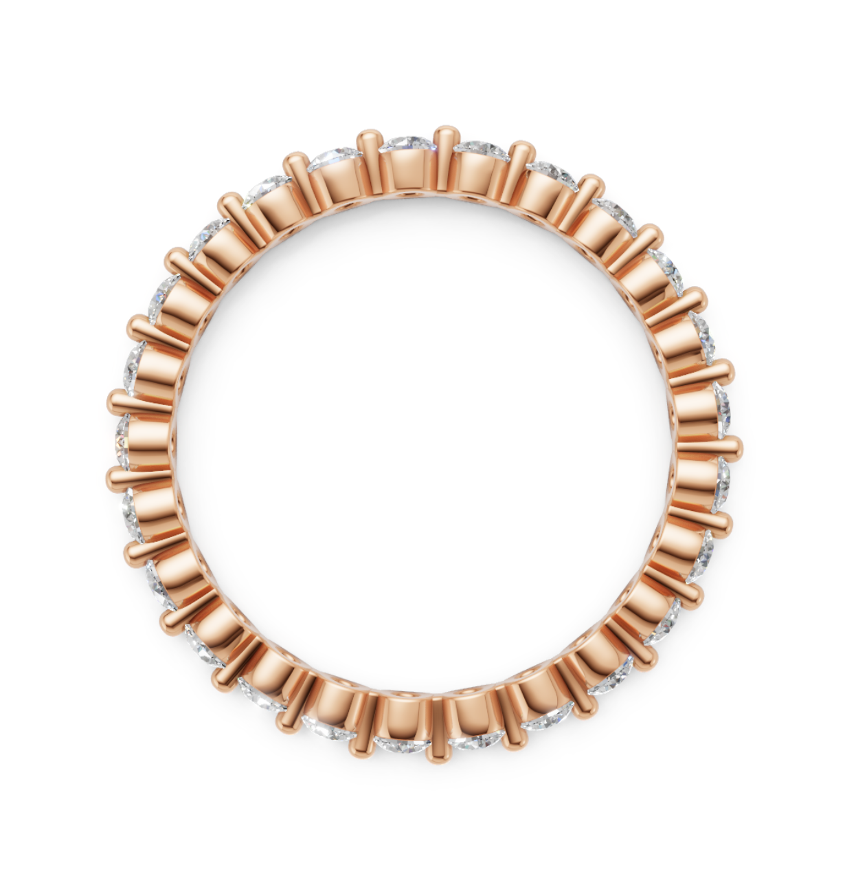 Rose gold ring with small diamonds 