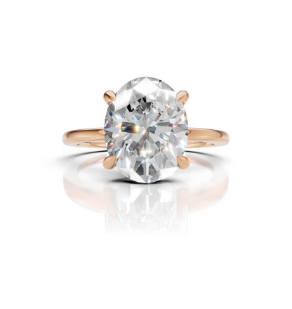 rose gold ring with large diamond