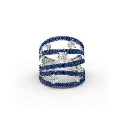 MARE || 2.33Ct CZ Diamond Cocktail Ring In Silver