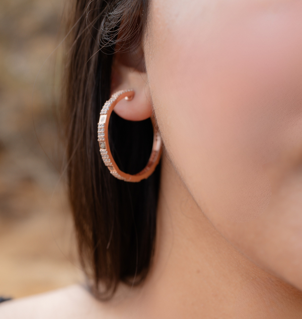 SYMBOL || 6.8Ct Diamond Hoop Earrings In 925 Silver