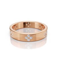 Rose gold ring with diamond accents 