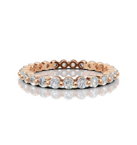 Rose gold and silver eternity ring with diamonds