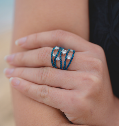 MARE || 2.33Ct CZ Diamond Cocktail Ring In Silver