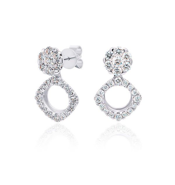 TESOR || 0.85Ct Lab-Grown Diamond Drop Earrings In 14K Gold