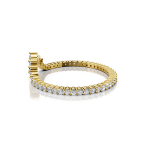 Chevron Crown Lab-Grown Diamond Band