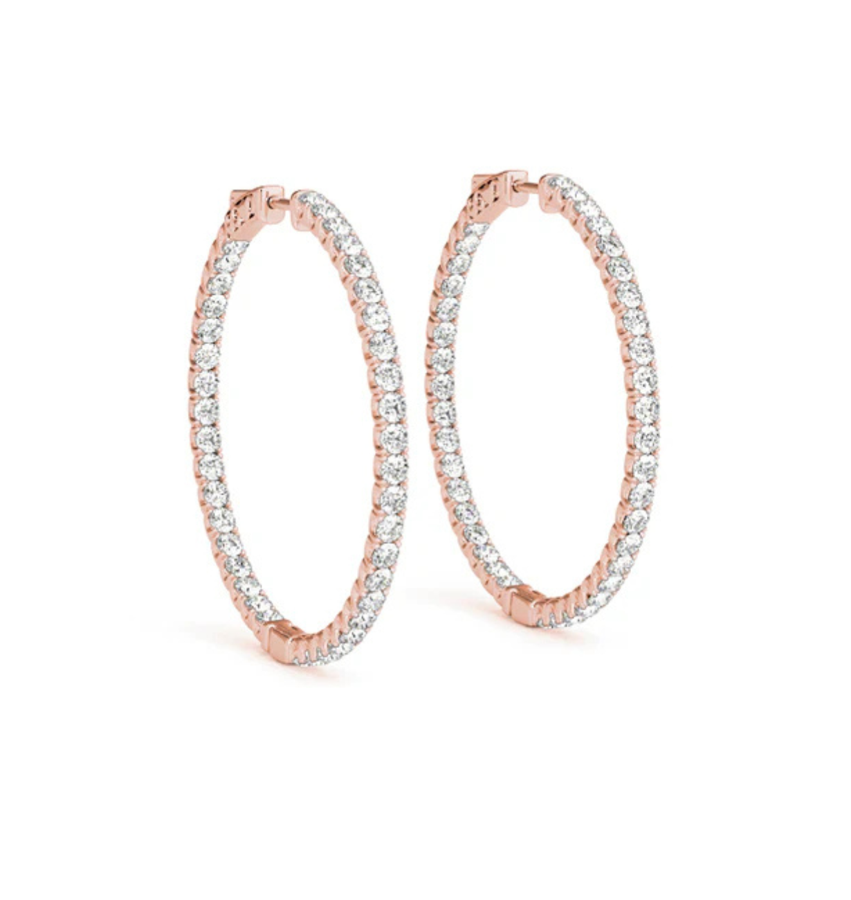 CERCHIO || 1.38Ct CZ Diamond Hoop Earrings In 925 Sterling Silver