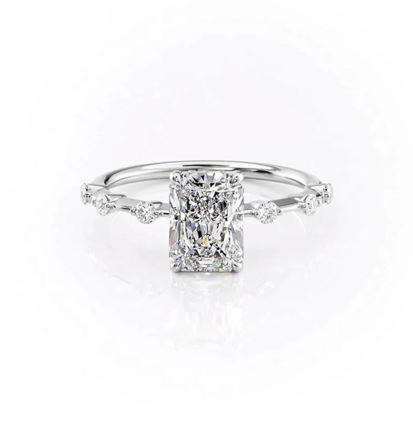 Radiant-Cut Diamond Engagement Ring with Delicate Accents