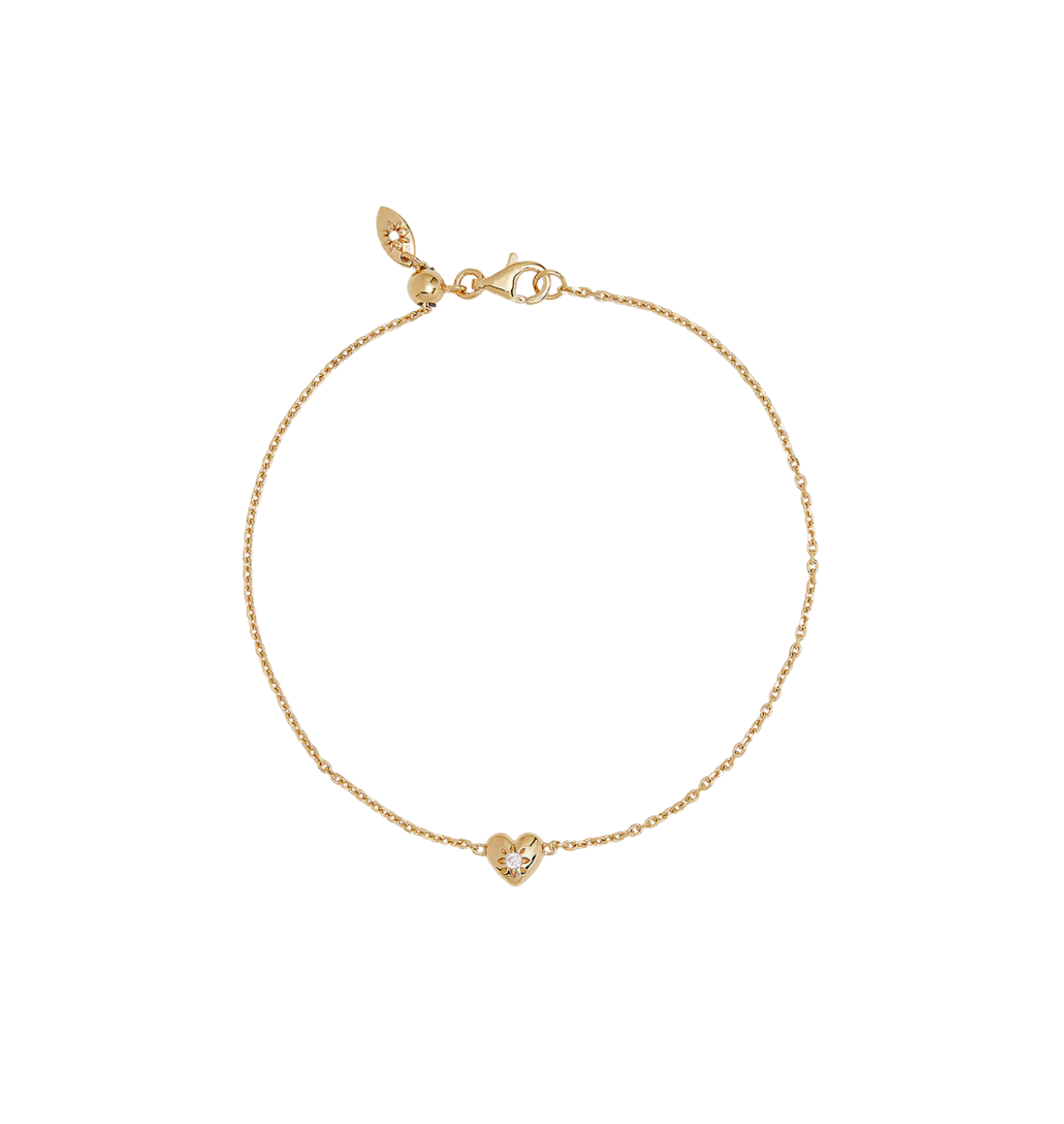 blooming heart bracelet with lab grown diamond in 14k gold