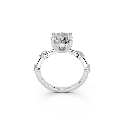 diamond detail on ryna oval engagement ring