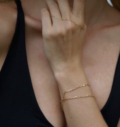 elegant gold link bracelet with fine chain links