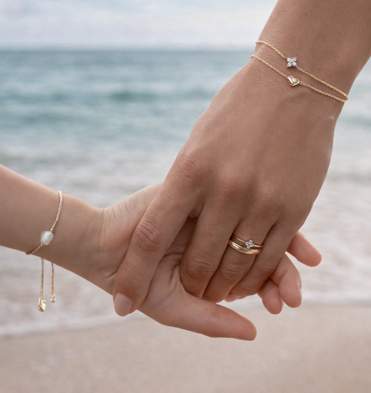 gold chain bracelet with heart charm and lab grown diamond