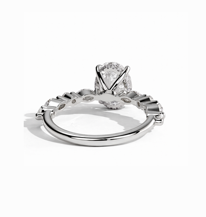 lab grown diamond engagement ring in 14k white gold