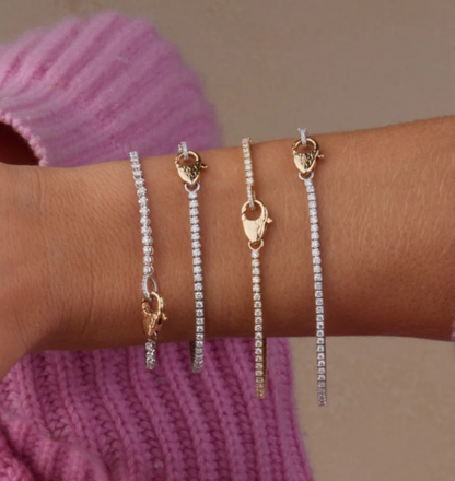 lab grown diamond tennis bracelet with lock clasp
