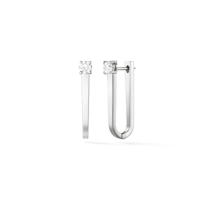 lia hoop earrings with lab grown diamonds in White Gold