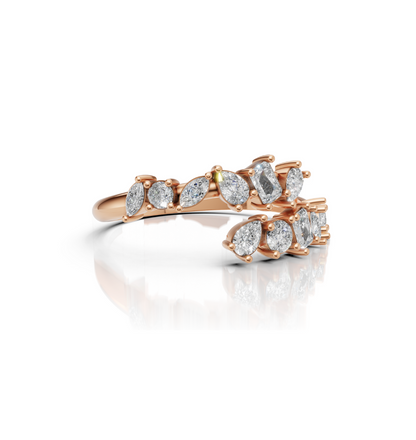 mixed lab diamond ring in 14k rose gold