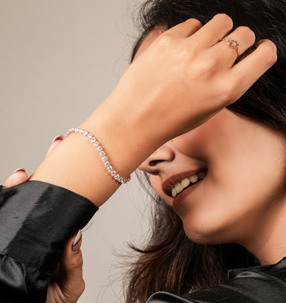 INFINIE || 2.80Ct Cz Diamond Tennis Bracelet In 925 Silver