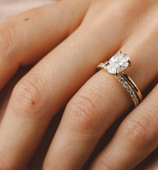 Golden Luminaire Ring and Eternity Band
