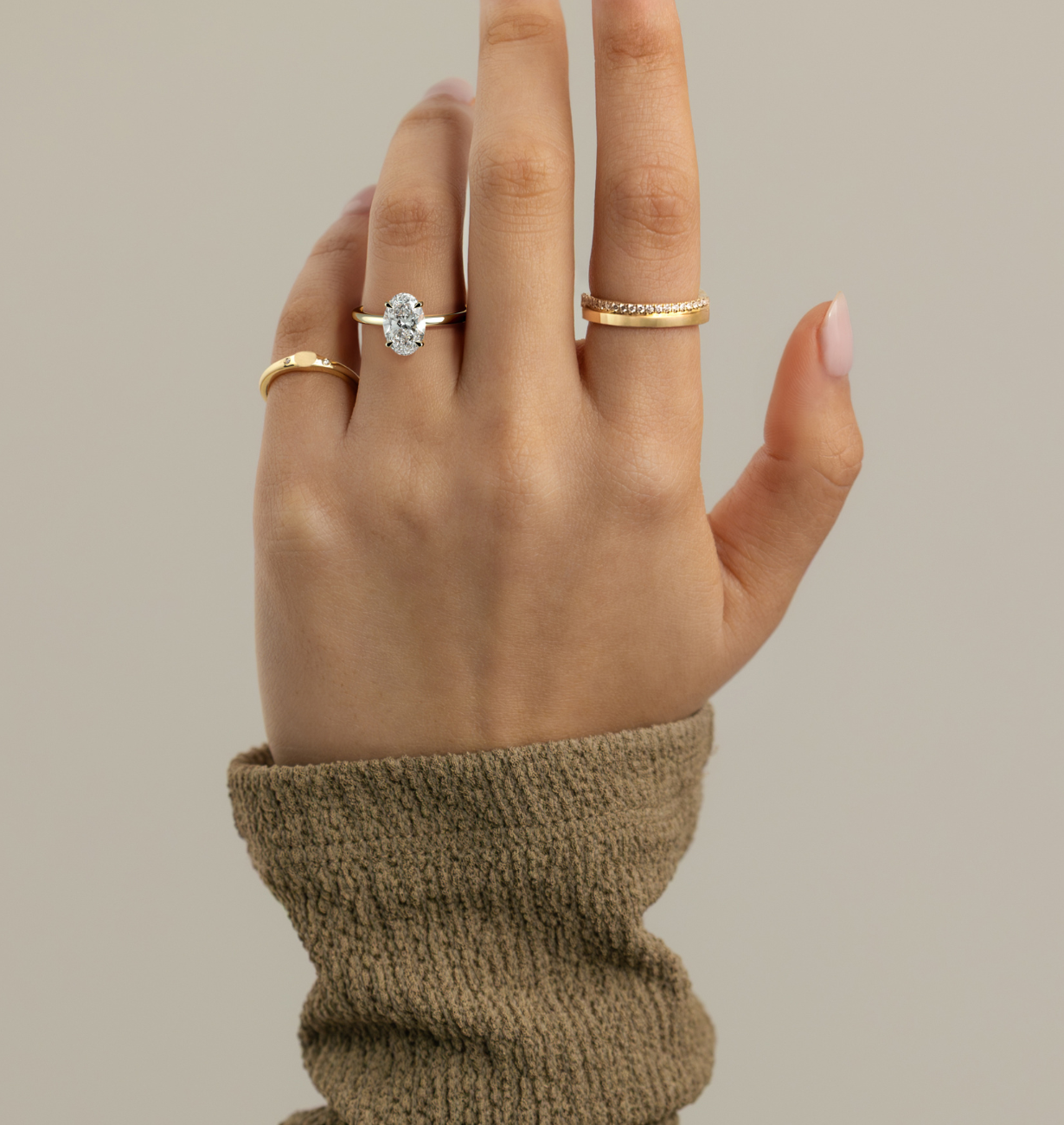 modern oval lab grown diamond solitaire engagement ring