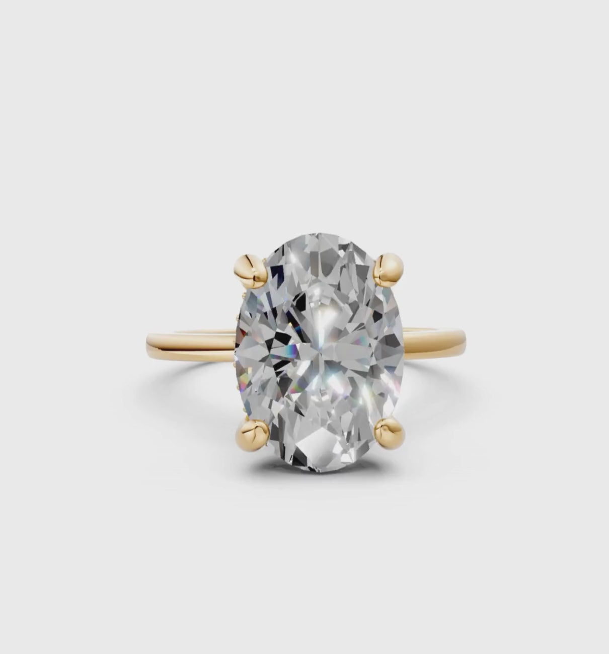 MERIEL || 3.85Ct Lab-Grown Diamond Hidden Halo Ring In 14K Gold