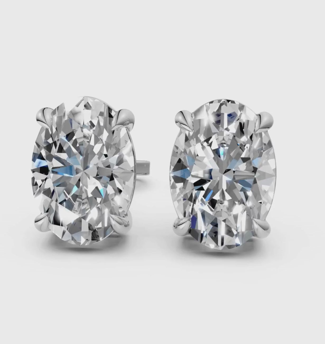 Oval Diamond Stud 1.50 TCW