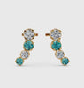 Teal & White Gradient Bar Earrings