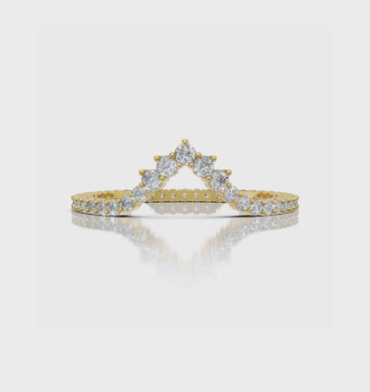 CHEVRON || 0.55Ct Lab-Grown Diamond Band In 14K Gold