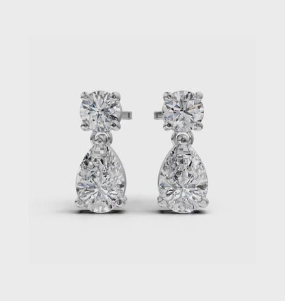 Diamond Convertible Drop Earrings
