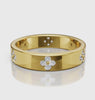 Elegant Gold Clover Wide Wedding Band in Gold