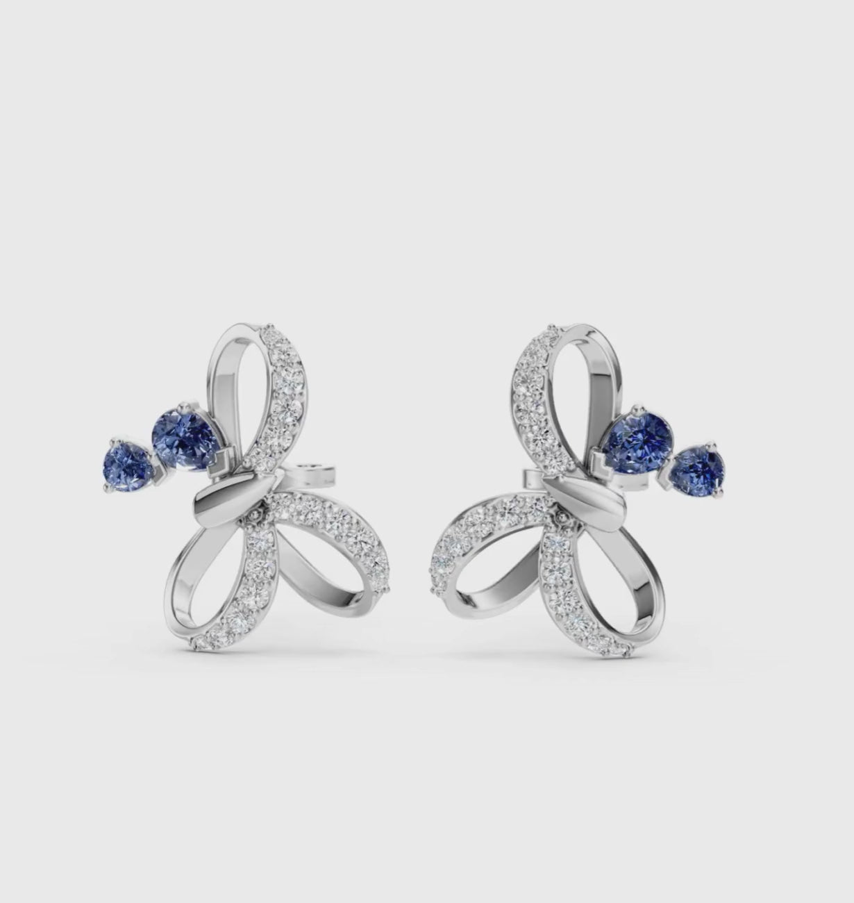 Sapphire Bloom Diamond Stud Earrings
925 Sterling Silver