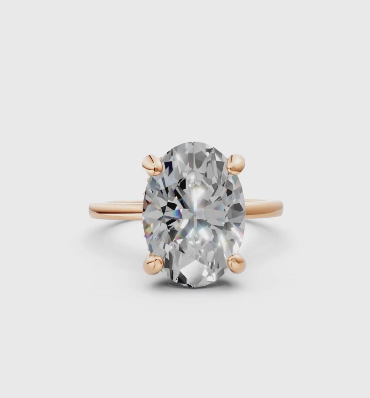 MERIEL || 3.85Ct Lab-Grown Diamond Hidden Halo Ring In 14K Gold