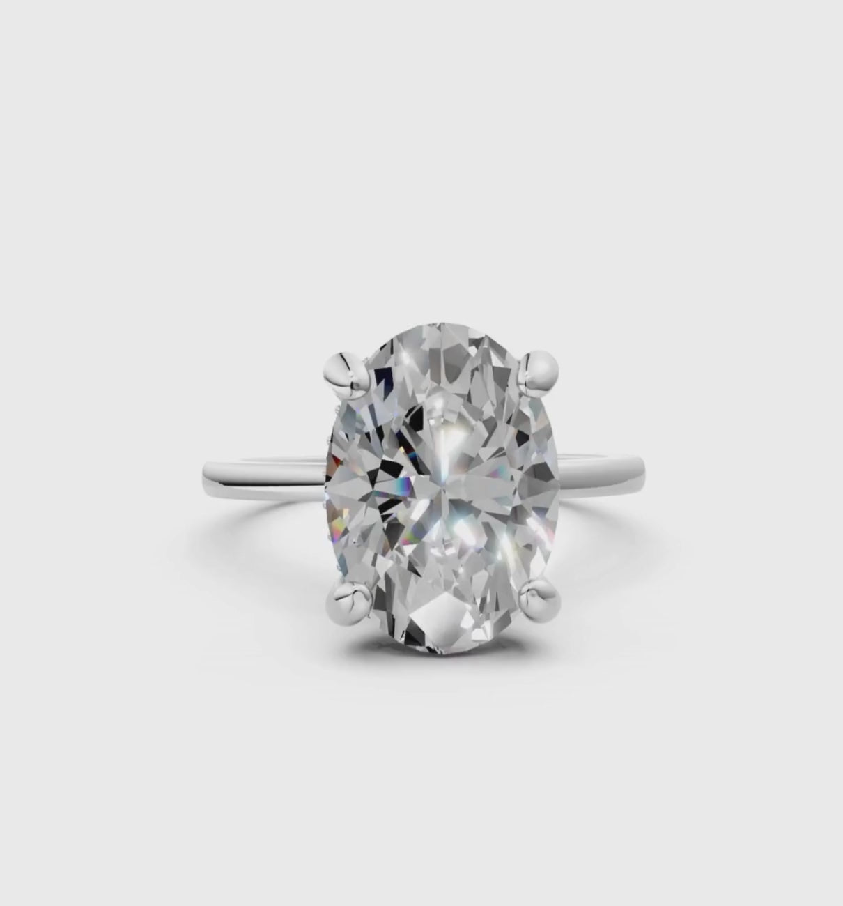 MERIEL || 3.85Ct Lab-Grown Diamond Hidden Halo Ring In 14K Gold
