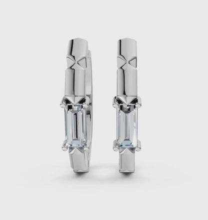 Luna Baguette Hoop Earrings