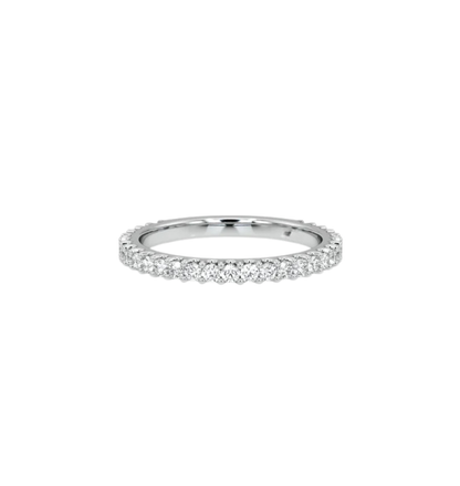rasa 3/4 eternity wedding band with round lab grown diamonds in 14k gold