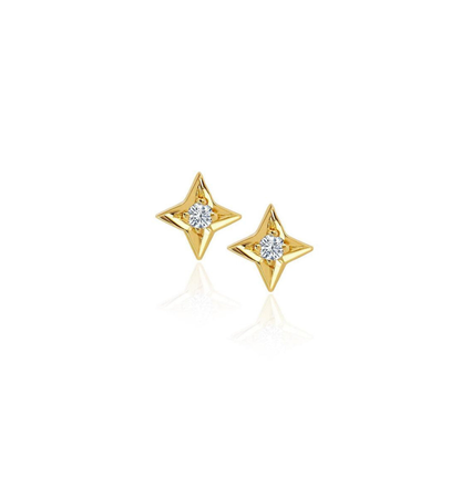 round lab grown diamond stud earrings in 14k gold