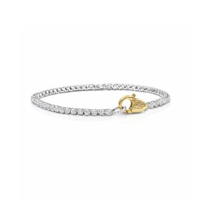 tennis lock lab grown diamond bracelet with round diamonds